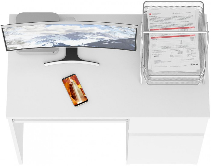 Мори компьютерный стол МС-1 правый, белый