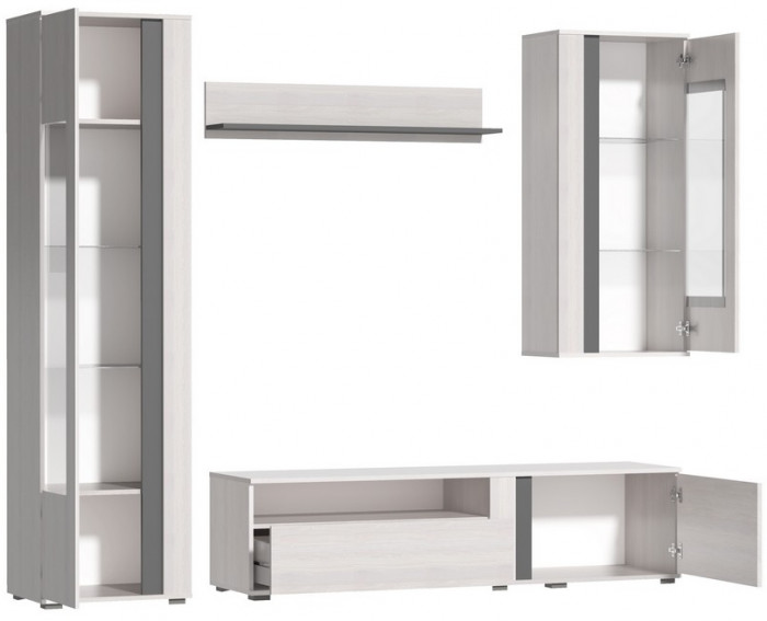 Гостиная Аллегро-7, Ясень анкор светлый/Графит