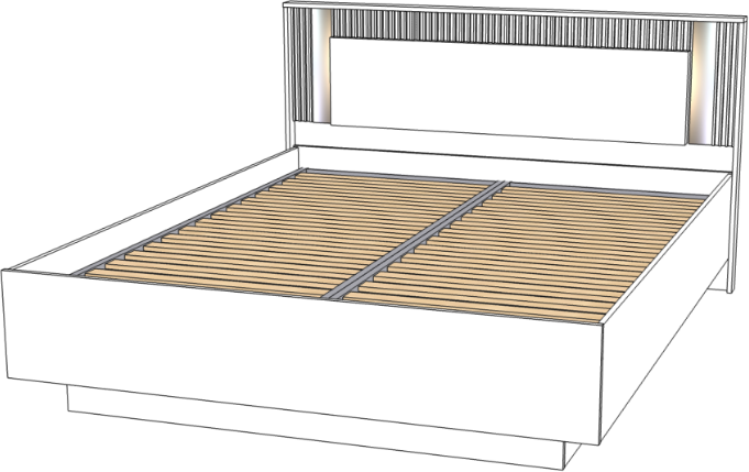 Кровать КИНГ-САЙЗ 180х200 "Харди" с ПМ - Белый текстурный/Ясень белый