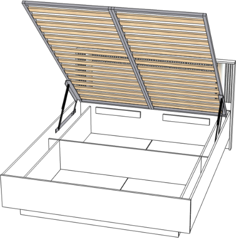 Кровать КИНГ-САЙЗ 180х200 "Харди" с ПМ - Белый текстурный/Ясень белый