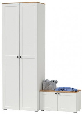 Остин Прихожая 06, белый шагрень/дуб крафт золотой