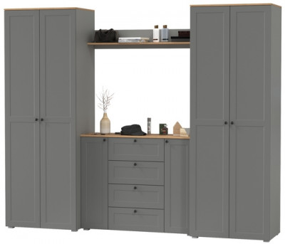 Остин Прихожая 73, серый графит/дуб крафт золотой