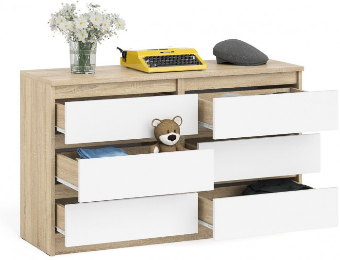 Мори Комод МК1200.6, дуб сонома/белый