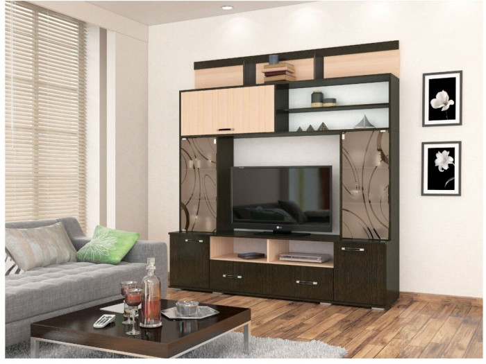 Гостиная Оскар-18 ОГЦС-2 венге/дуб молочный