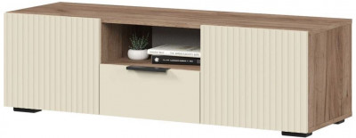 СОНАТА ТВ 01 Тумба ТВ (1200х365х400) Фасад МДФ МОНО КЕРАМИКА/Корпус ДУБ КРАФТ ТАБАЧНЫЙ