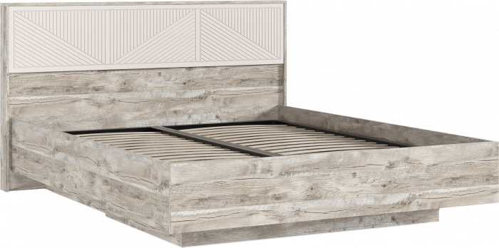 Сильвия Кровать парящая 1,6м (ортопед дерево) с подсветкой Кашемир/Дуб Юкон, Дуб Юкон