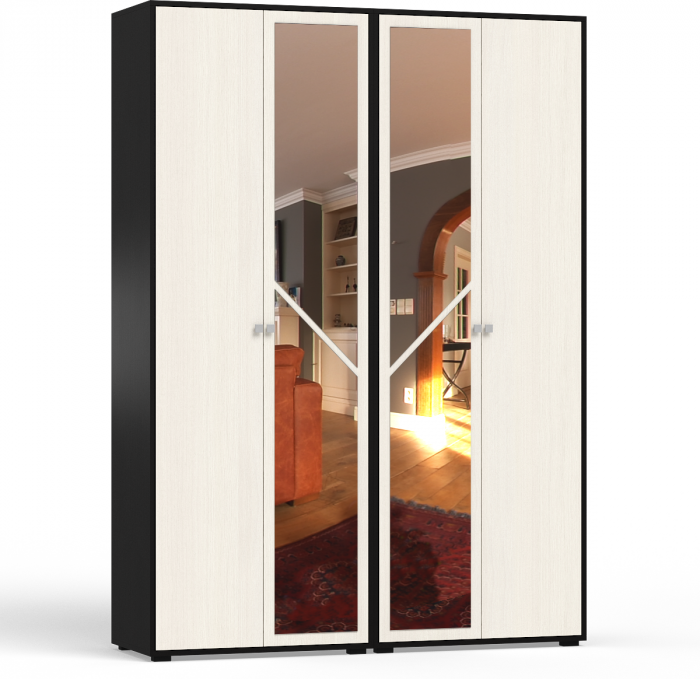 Камелия спальня № 10 Кровать с ящиками 1600 + Две тумбы + Стол косм. + Зеркало + Комод + Шкаф, венге/дуб лоредо