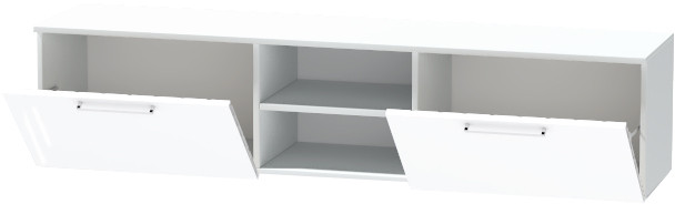 Тумба для ТВ-техники подвесная "Иннэс-7", Белый/Белый глянец