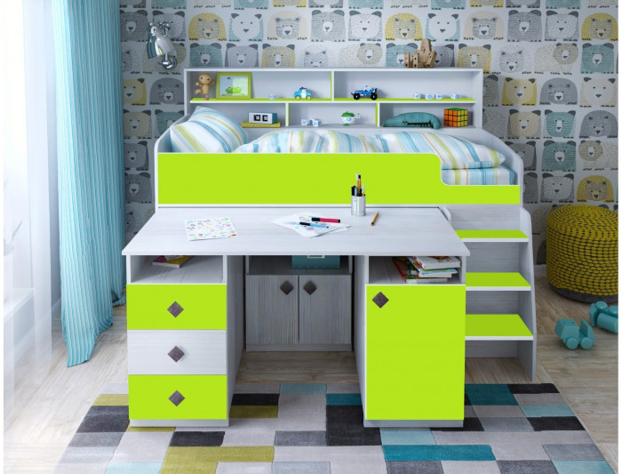 Кровать-чердак Малыш 5 (Винтерберг/Лайм)