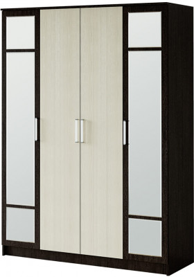 "Фиеста" шкаф 4-х створчатый NEW с зеркалами венге/лоредо