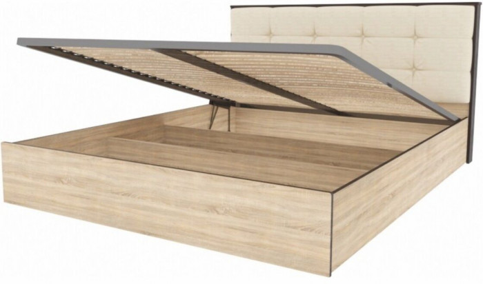 Кровать Лирика ЛК-2 велюр карамель + основание ПМ 140