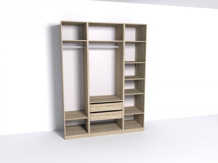 Гардеробная Рум. Комплект 4.1 без фасадов, дуб сонома