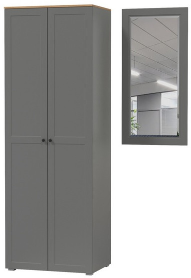 Остин Прихожая 07, серый графит/дуб крафт золотой