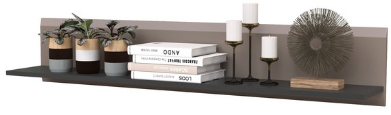 Сидней 16.486 Полка открытая, антрацит/МДФ веллюто капучино