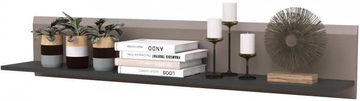 Сидней 16.486 Полка открытая, антрацит/МДФ веллюто капучино