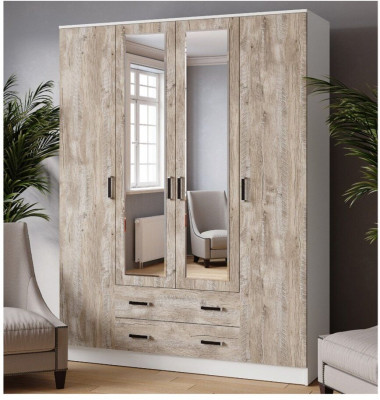 Шкаф комбинированный Лагуна 1600 белый/дуб юкон