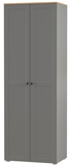Остин 13.336.02 Шкаф для одежды(две двери), серый графит/дуб крафт золотой