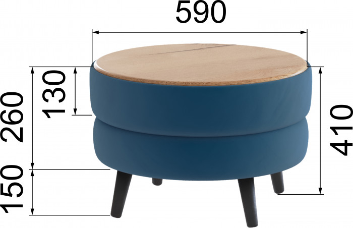 Стол журнальный "Рамус", Атлантида/МДФ дуб канадский