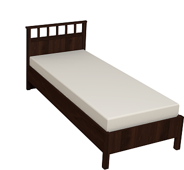 Кровать с ортопедическим основанием (металл) Sherlock 50 Люкс 90х200, орех