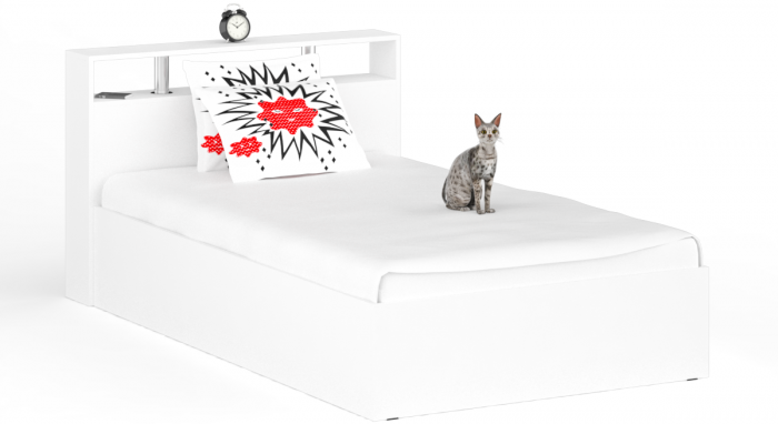 Камелия Кровать 1200 + две тумбы, белый