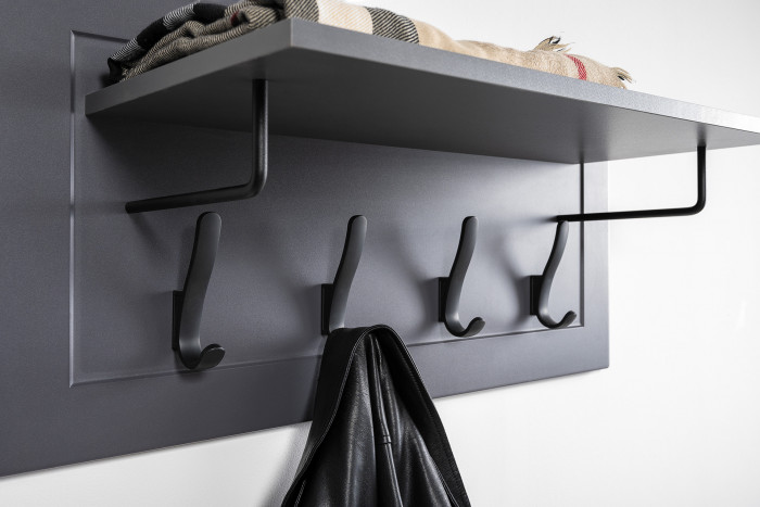 Остин Прихожая 47, цвет серый графит/дуб крафт золотой, ШхГхВ 240х54,3х229,6 см., универсальная сборка