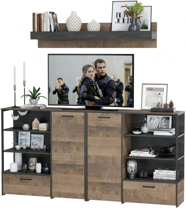 Трувор Гостиная 001, дуб гранж песочный/интра