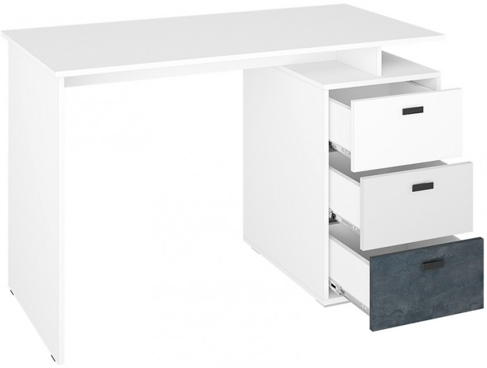Стол письменный Накки СТП-1200, Белый, Серый, Угольный камень
