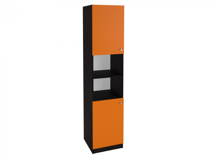 Шкаф-пенал закрытый 2/3 Венге/Оранжевый