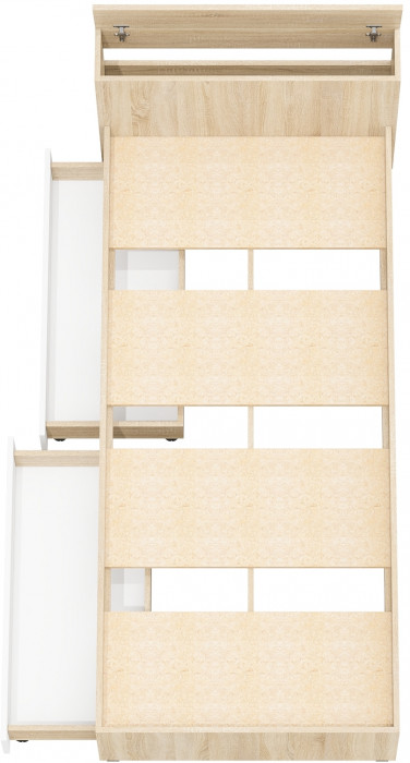 Ксения Кровать с ящиками 0900, дуб сонома/белый