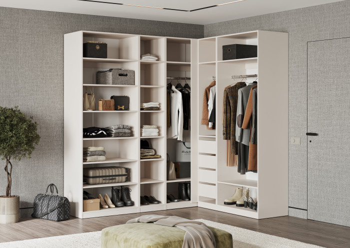 Гардеробная Ларго Вариант №3, Кашемир (без фасадов)