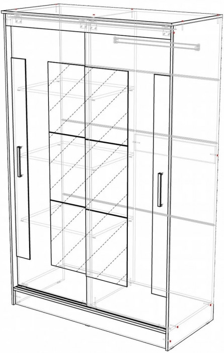 Элегант Шкаф-купе 2, Ясень шимо темный/светлый