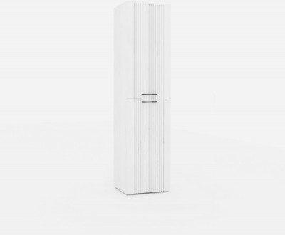 Шкаф-пенал для гостиной "Монреаль" - Белый текстурный/Ясень белый