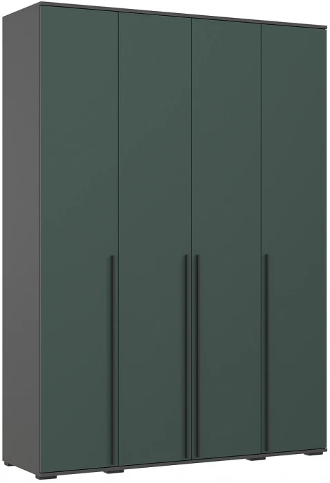 Норд Шкаф 4-х створчатый 1600, Графит/Изумрудный