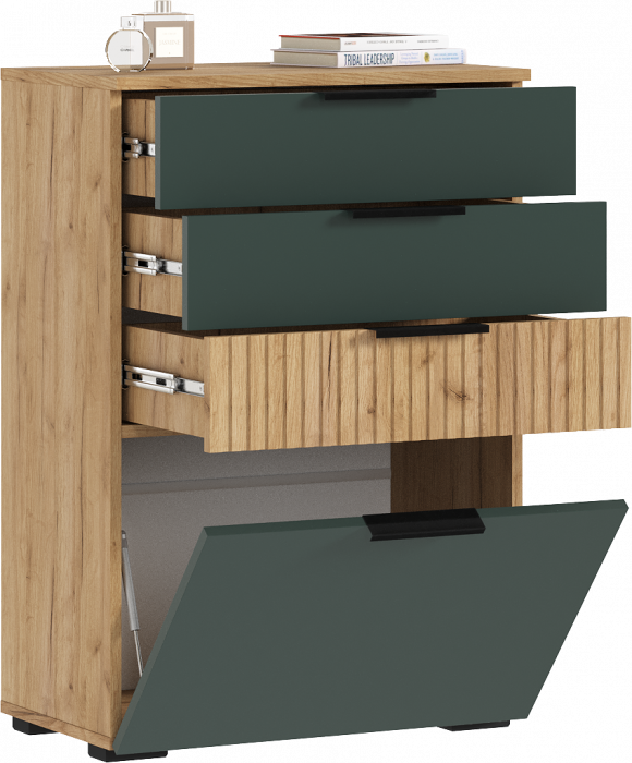 Модульная гостиная Роджина, Дуб крафт/Изумрудный