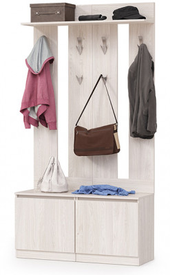 КР100 Ника прихожая № 01, цвет ясень анкор светлый, ШхГхВ 107,6х38,1х207,9 см., универсальная сборка