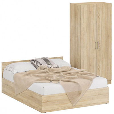 Кровать 1600 + Шкаф 2-х створчатый Стандарт, дуб сонома