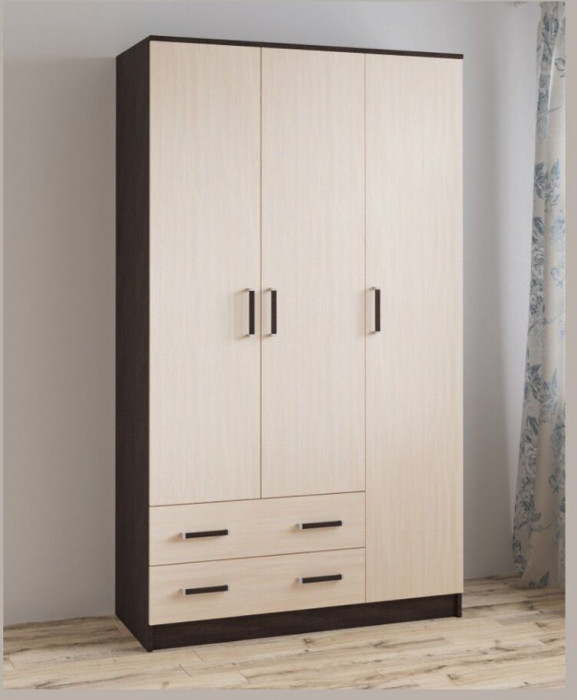 Шкаф комбинированный Лагуна 1200 без зеркала венге/дуб молочный
