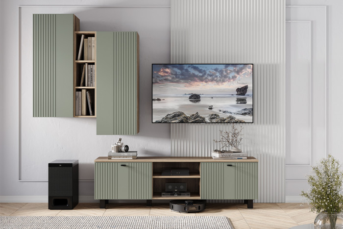 Шкаф навесной "Олива" ШКН-01 Дуб каньон/МФ12 Эвкалипт