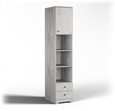 Стеллаж с 2-мя ящиками "Атланта" - Бетон пайн светлый