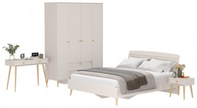 Афина Спальня 33-1600, цвет кашемир серый, сп.м. 1600х2000 мм., б/м, основание есть - фанера