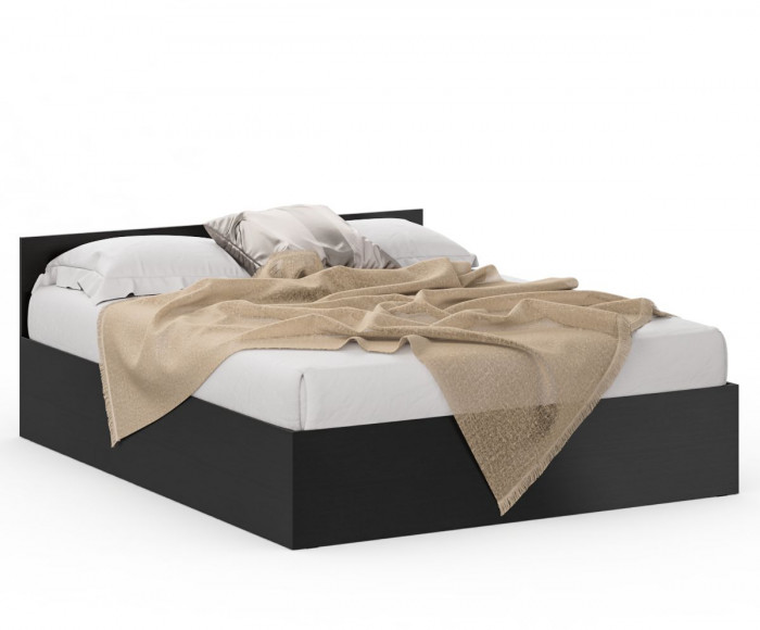 Кровать 1600 + Шкаф 2-х створчатый Стандарт, цвет венге, ШхГхВ 163,5х203,5х70 + 90х52х200 см., сп.м. 1600х2000 мм., без матраса, основание есть