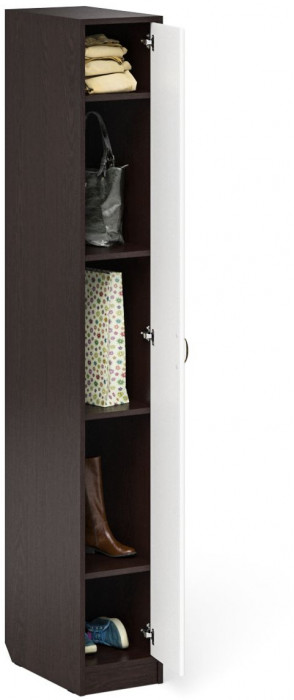 Прихожая П-6-500 Пенал, венге/фасады МДФ белое дерево фрезеровка ромб