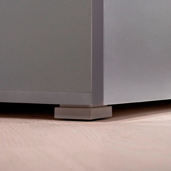 Октава Прихожая 51, цвет белый шагрень/серый графит/дуб крафт золотой/фасады МДФ белый шагрень/серый графит, ШхГхВ 129,3х35,4х197,6 см., ун. сб.