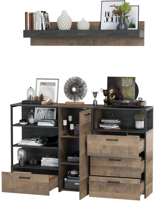 Трувор Гостиная 004, дуб гранж песочный/интра