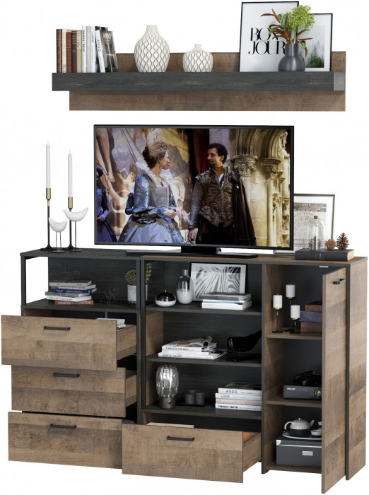 Трувор Гостиная 004, дуб гранж песочный/интра