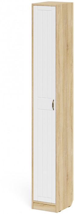 Прихожая П-6-350 Пенал, цвет дуб сонома/фасады МДФ белое дерево фрезеровка прованс, ШхГхВ 30х35х210 см., универсальная сборка