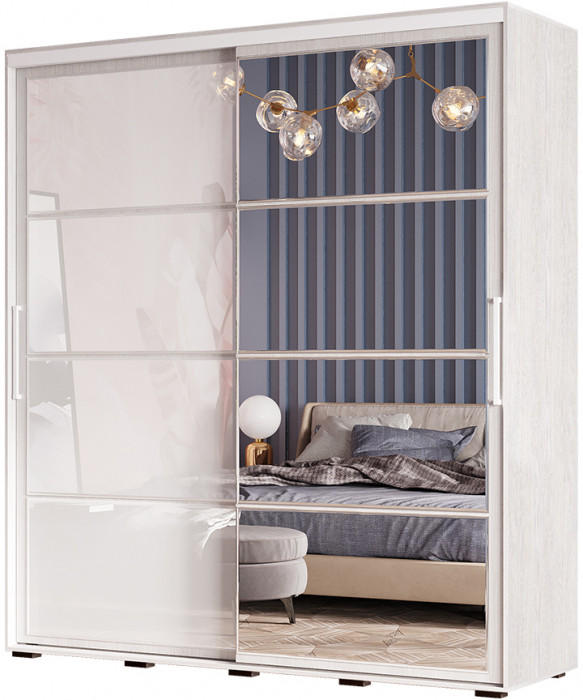 Шкаф-купе "Крафт-6" (1962х2176х591) ясень белый