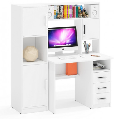 компьютерный стол С-МД-СК9+Пенал С-МД-СК9П, белый шагрень