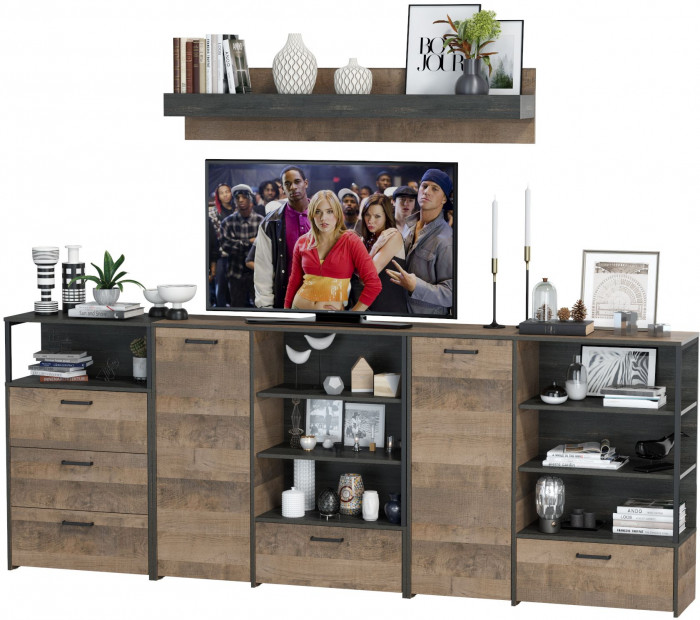 Трувор Гостиная 005, дуб гранж песочный/интра