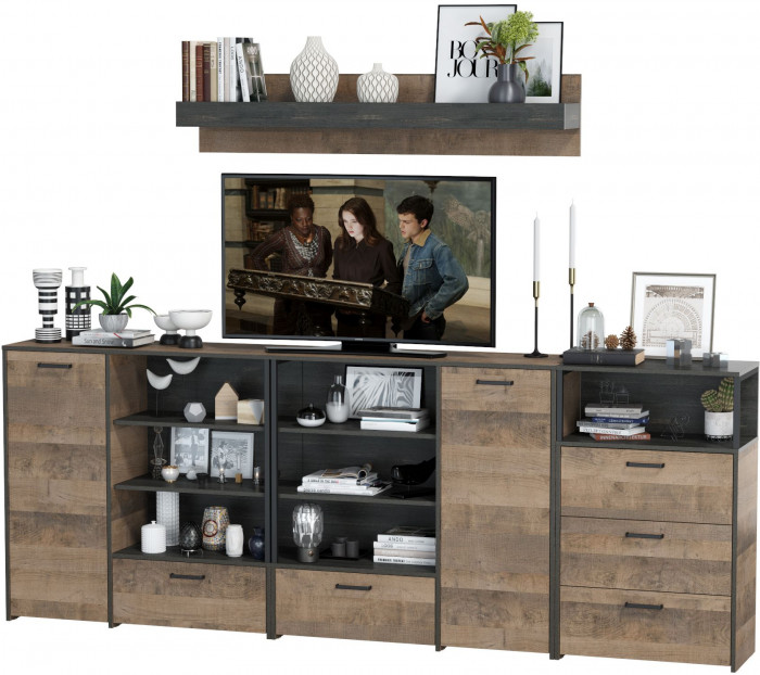 Трувор Гостиная 005, дуб гранж песочный/интра